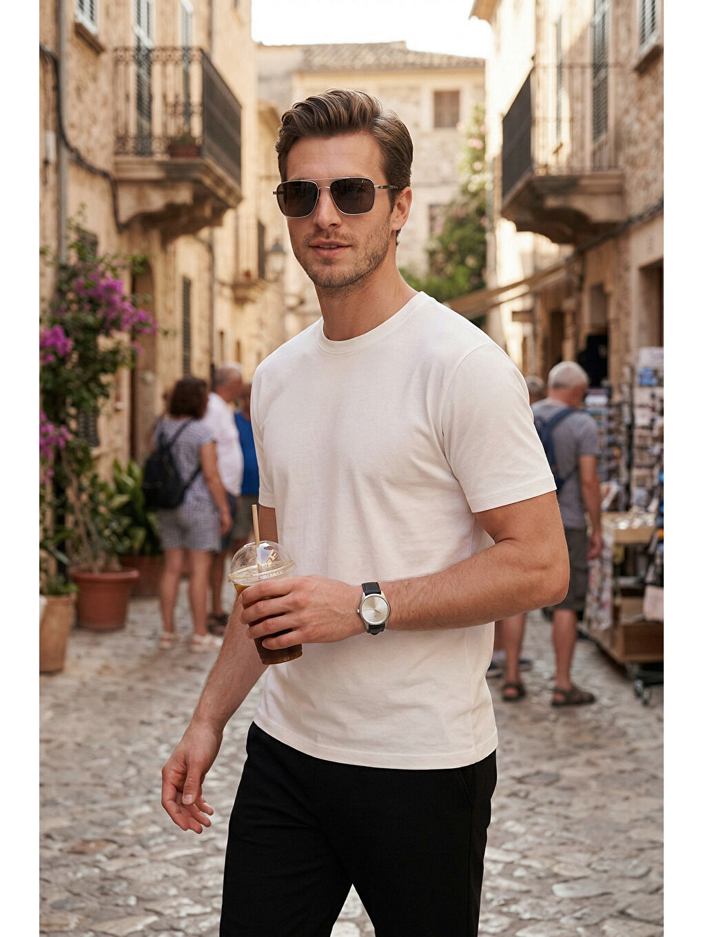 Ekru Regular Fit Bisiklet Yaka T Shirt 5902985