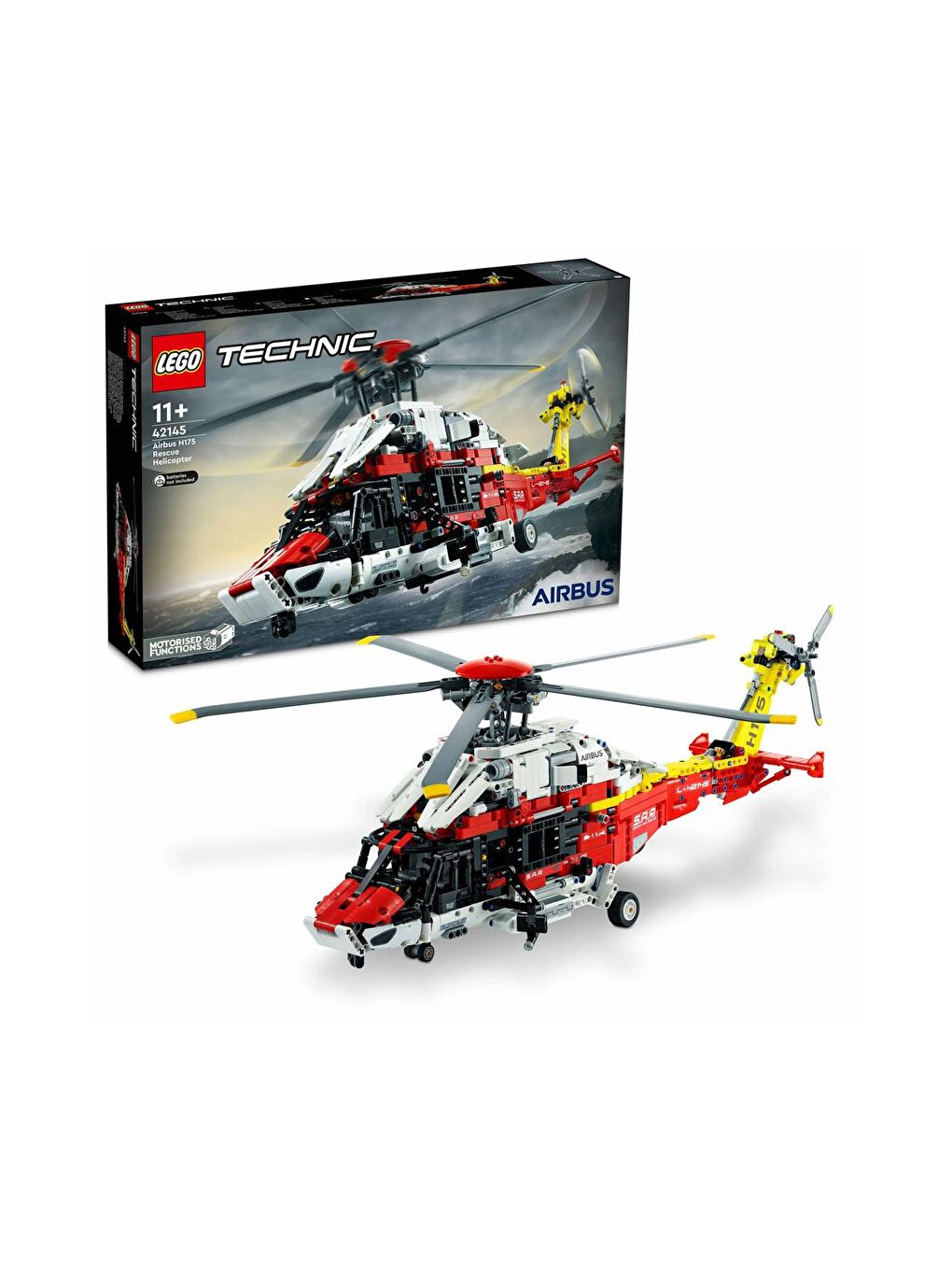 Lego Beyaz-Renklibaskı Technic Airbus H175 Kurtarma Helikopteri 42145