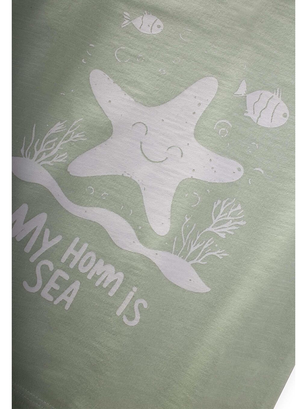 Turkuaz Kız Çocuk Baskılı Tişört-2