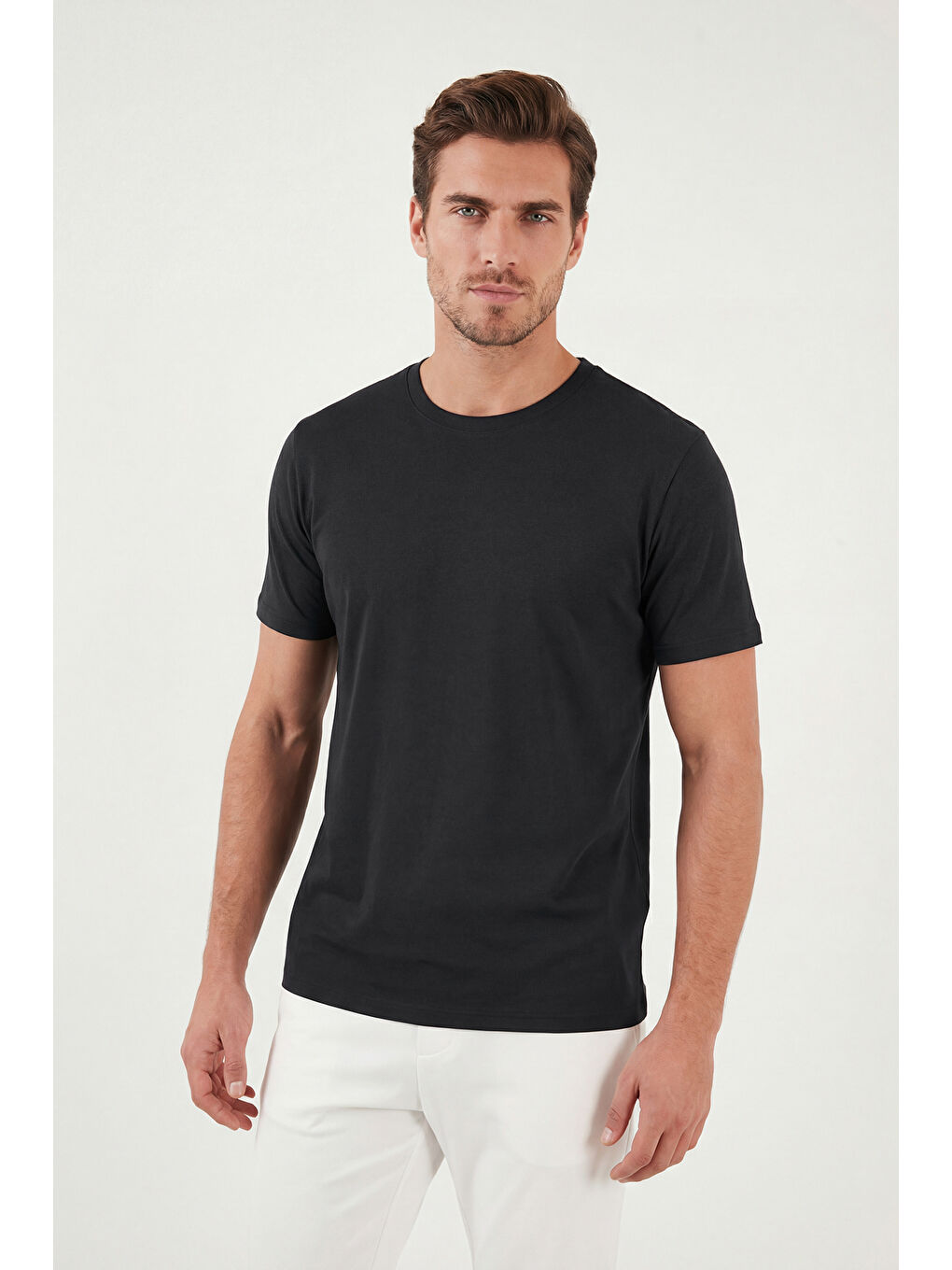 Antrasit Regular Fit Bisiklet Yaka T Shirt 5902985-3
