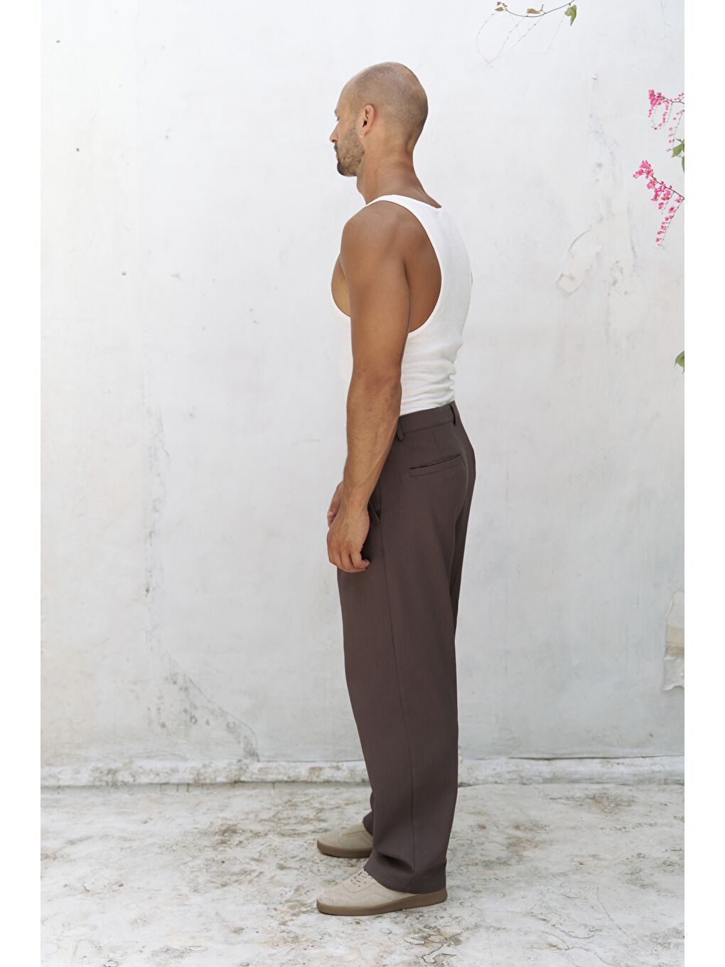 Kahverengi Ayyubay Kahve Pileli Erkek %100 Pamuk Pantolon-2