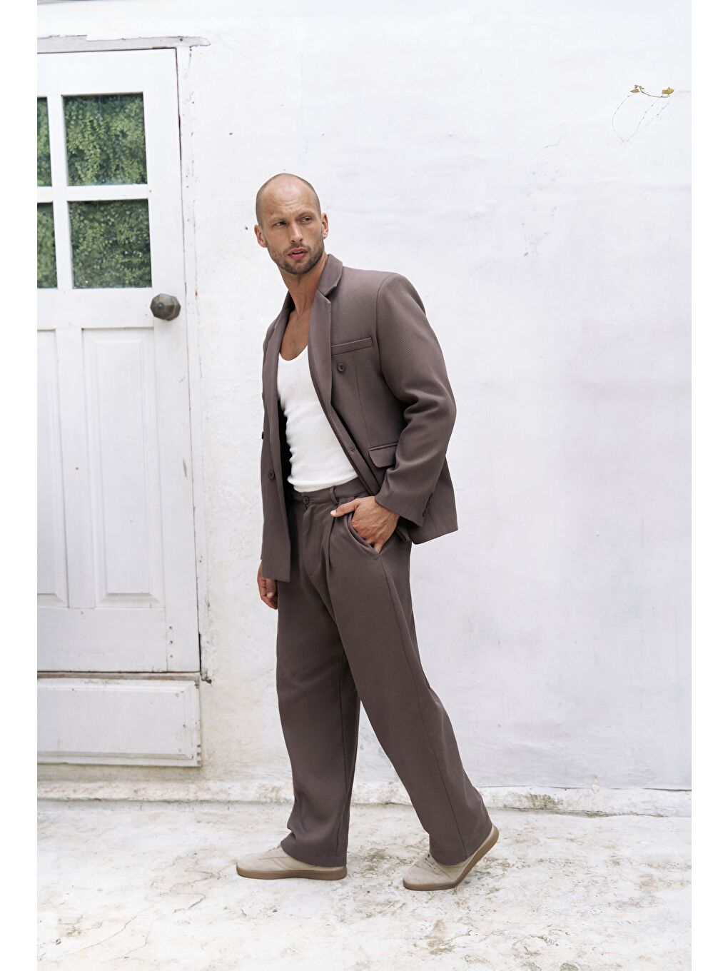 Kahverengi Ayyubay Kahve Pileli Erkek %100 Pamuk Pantolon-4