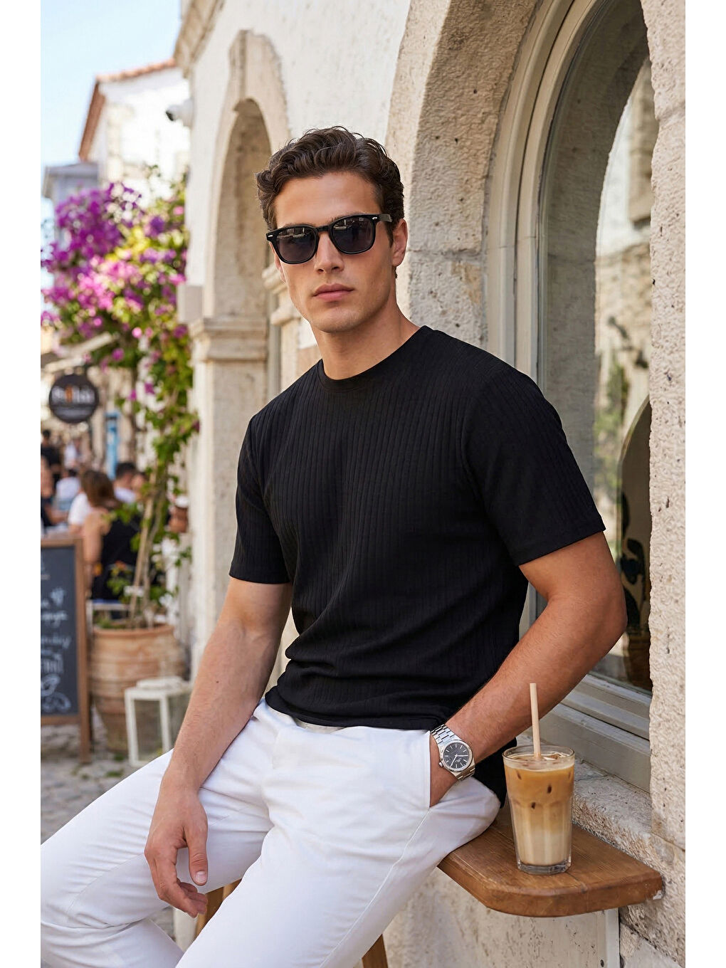 Siyah Pamuklu Regular Fit Bisiklet Yaka T Shirt 5904068