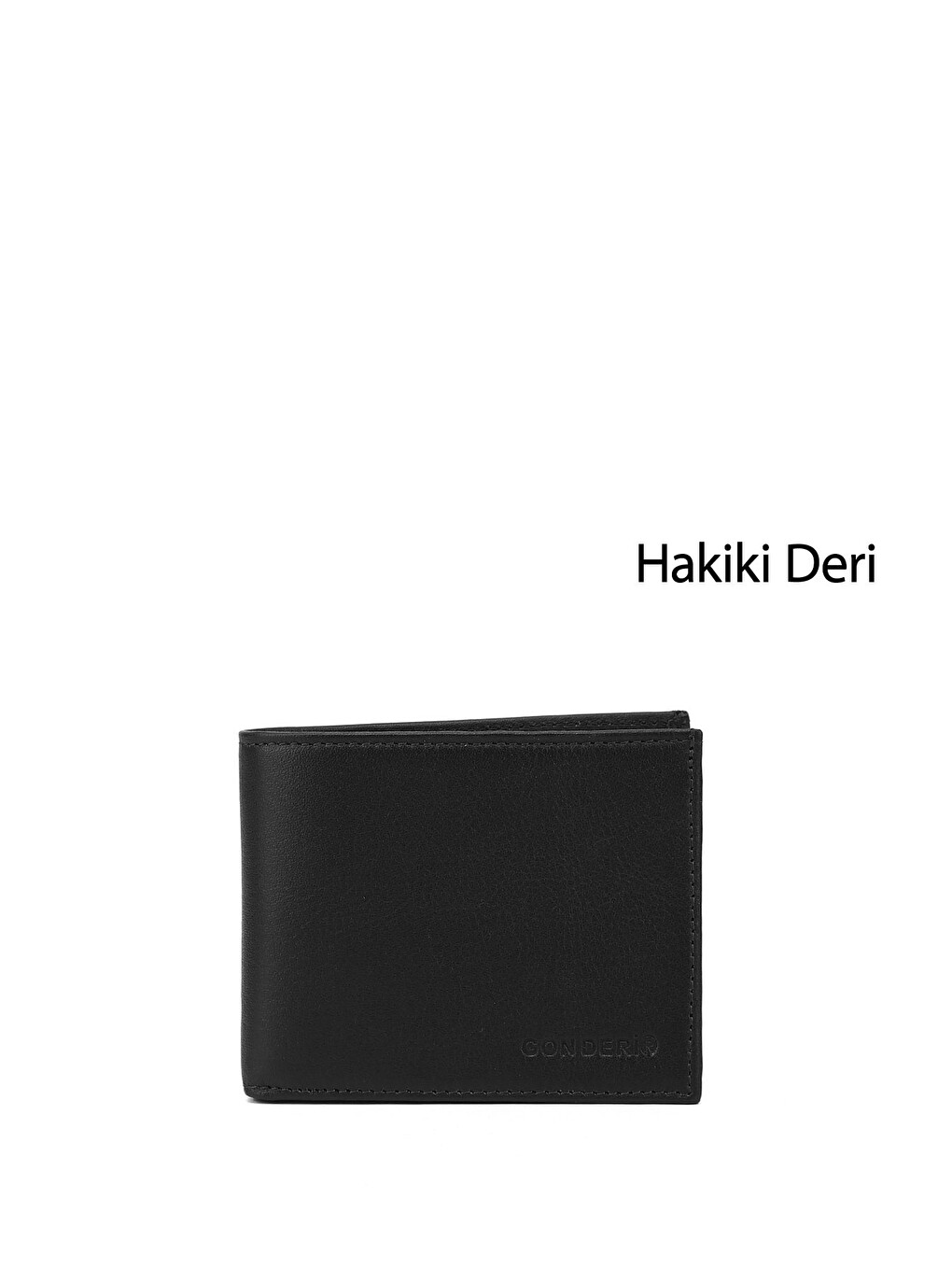 Erkek Siyah Hakiki Deri Yatay Cüzdan