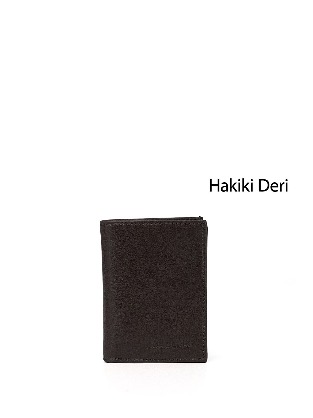 Erkek Kahverengi Hakiki Deri Dikey Cüzdan