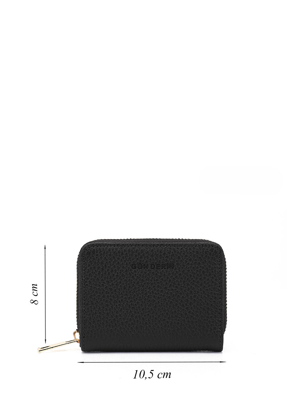 Unisex Mat Siyah Hakiki Deri Dikey Cüzdan-1