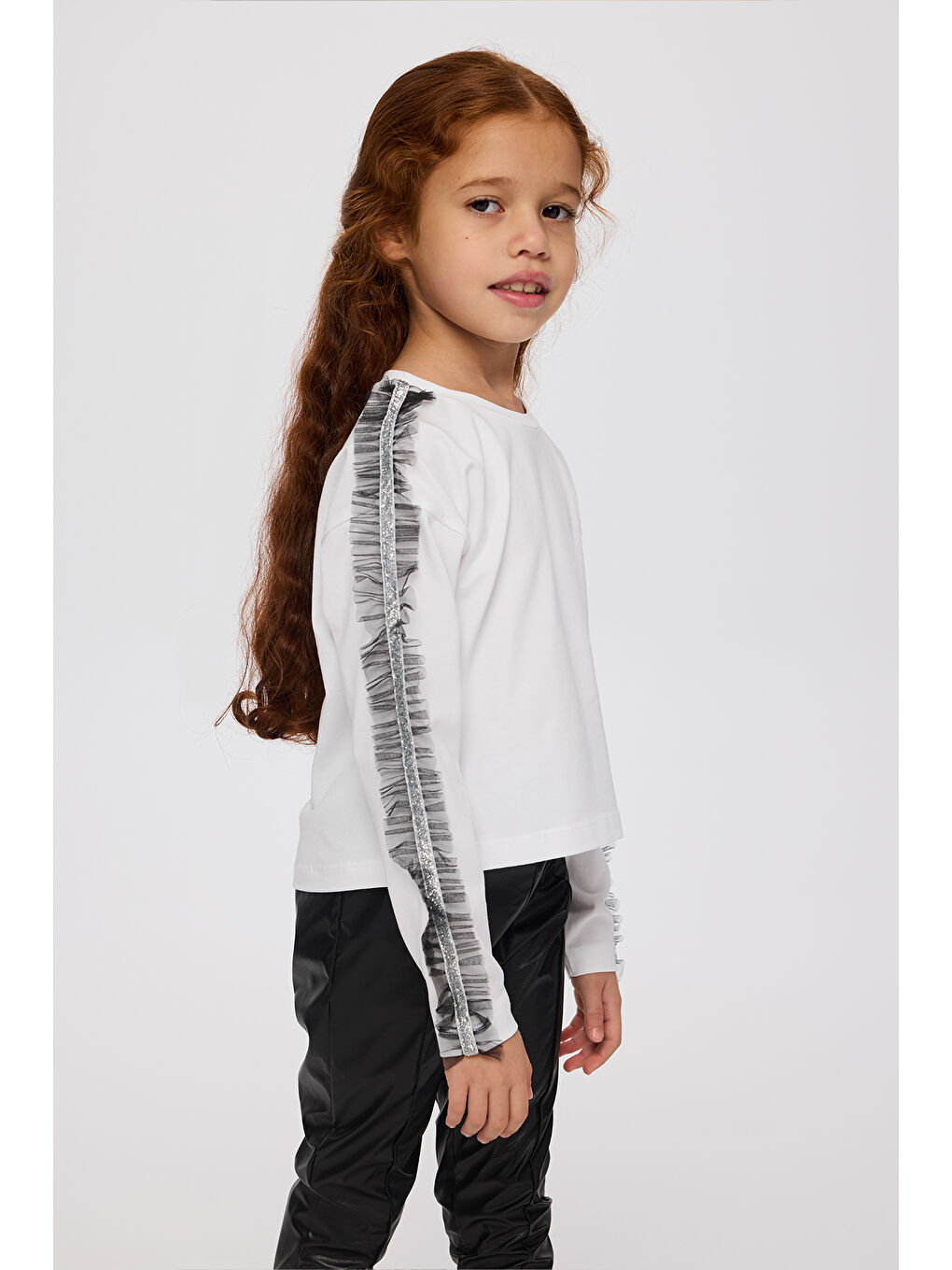 Kız Çocuk Uzun Kollu T-shirt Beyaz-4
