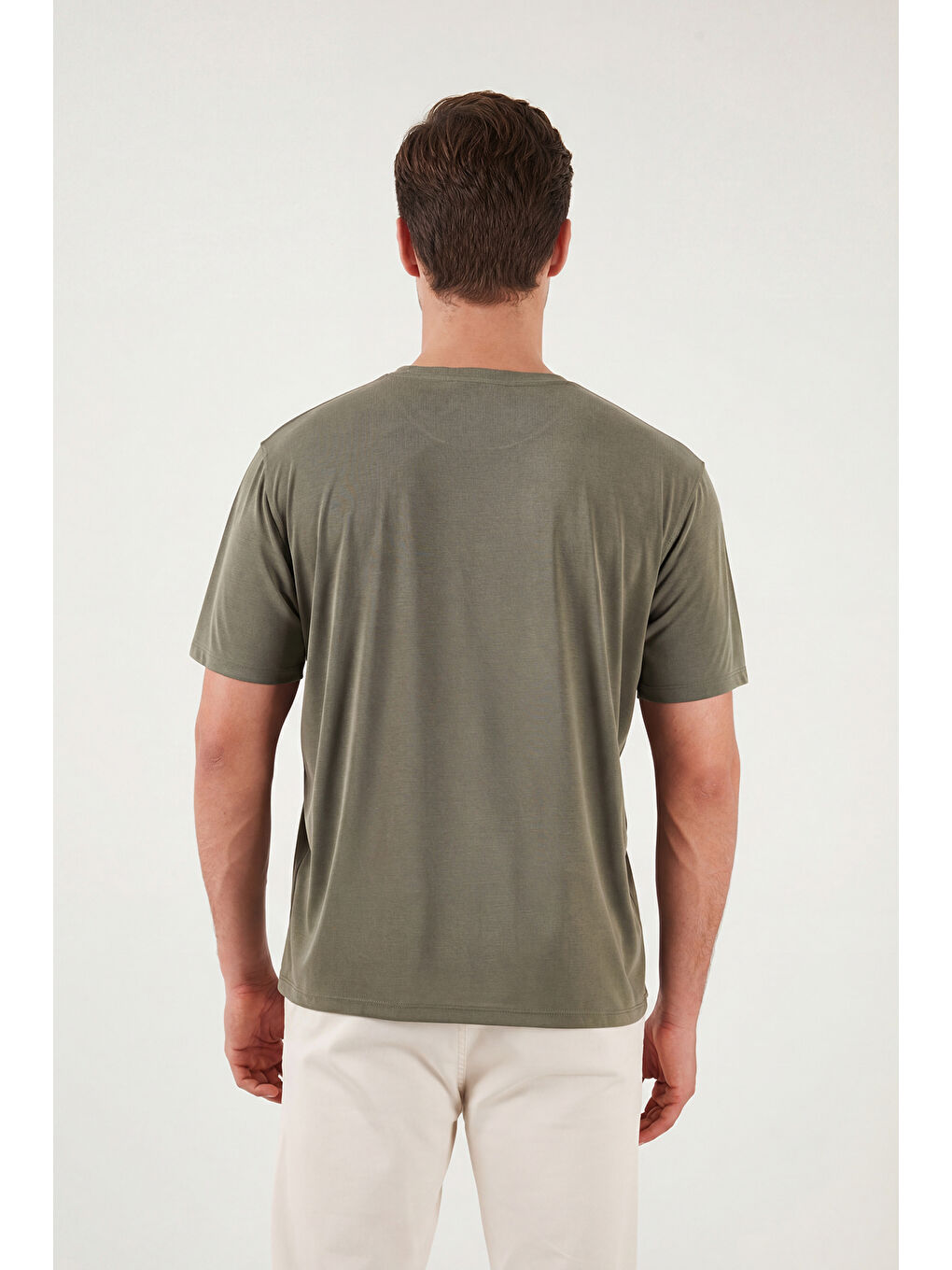 Yeşil Regular Fit Bisiklet Yaka T Shirt 5902985-4