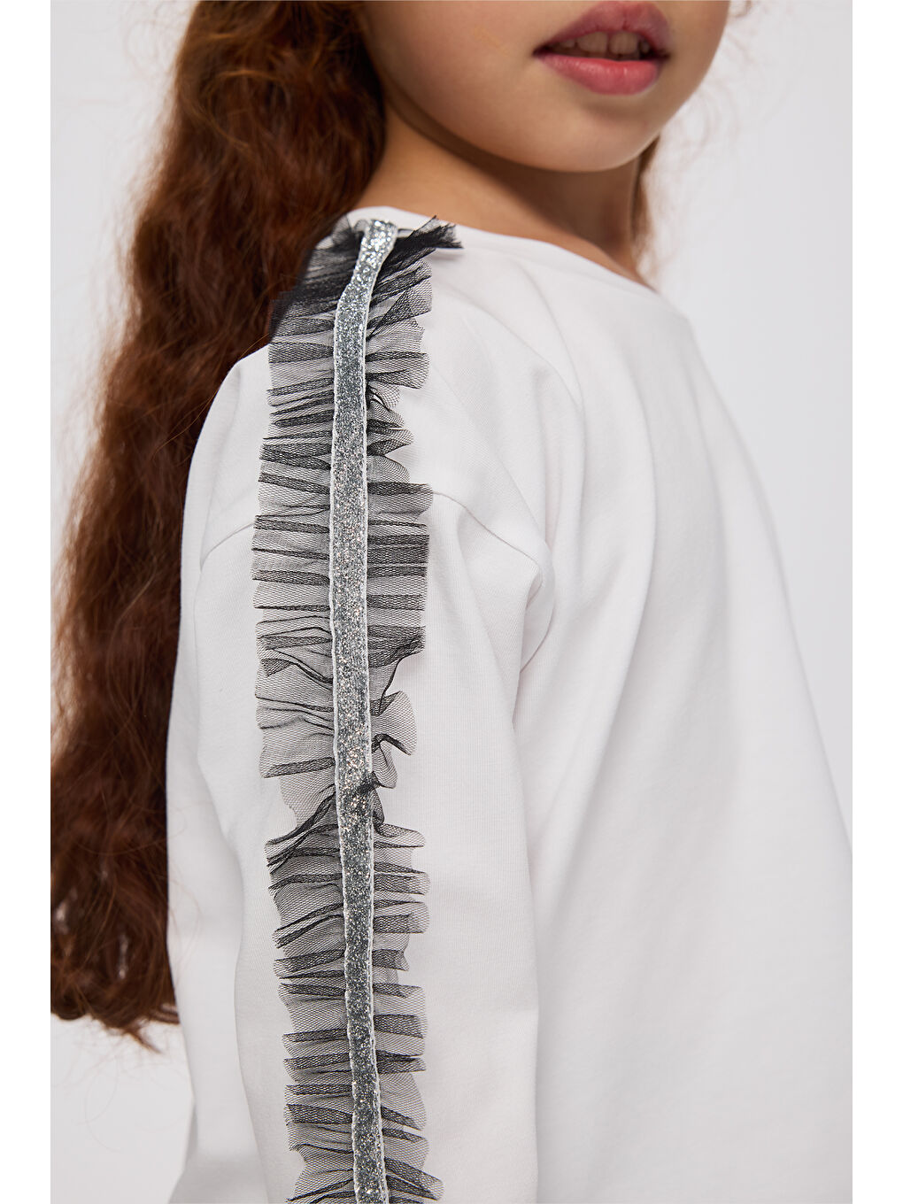 Kız Çocuk Uzun Kollu T-shirt Beyaz-6