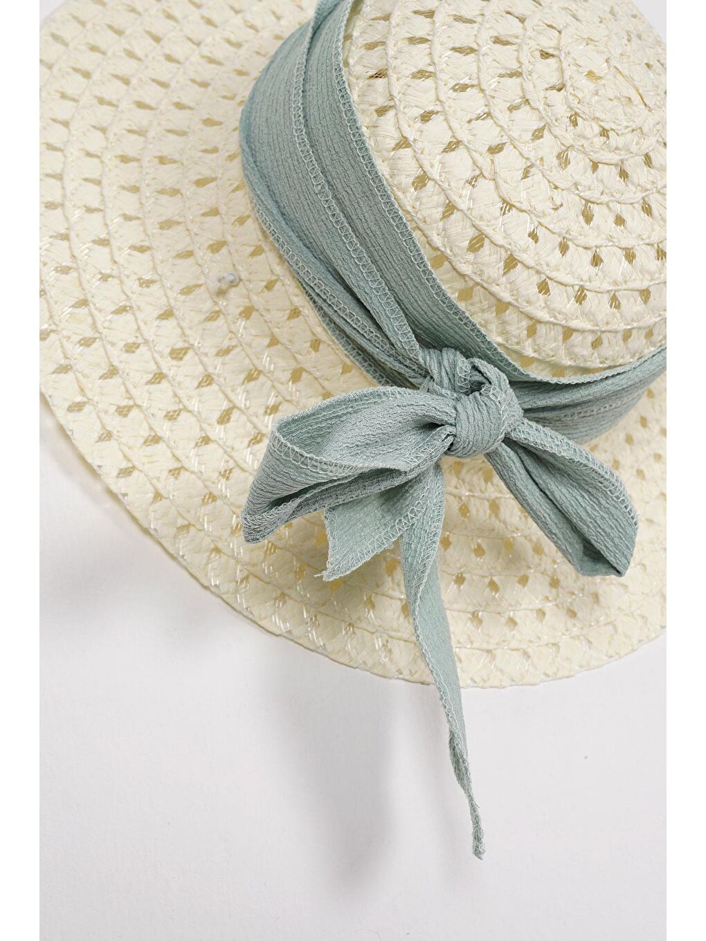 Yeşil Düğme Detaylı Fırfırlı Şapkalı Mint Renk Kız Çocuk Elbise-3