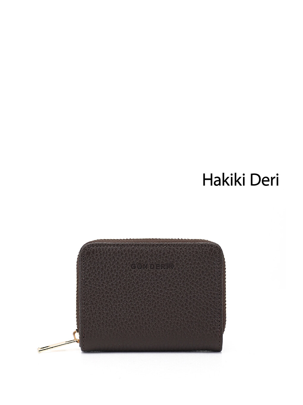 Kahverengi Unisex Tütün Kahve Hakiki Deri Dikey Cüzdan