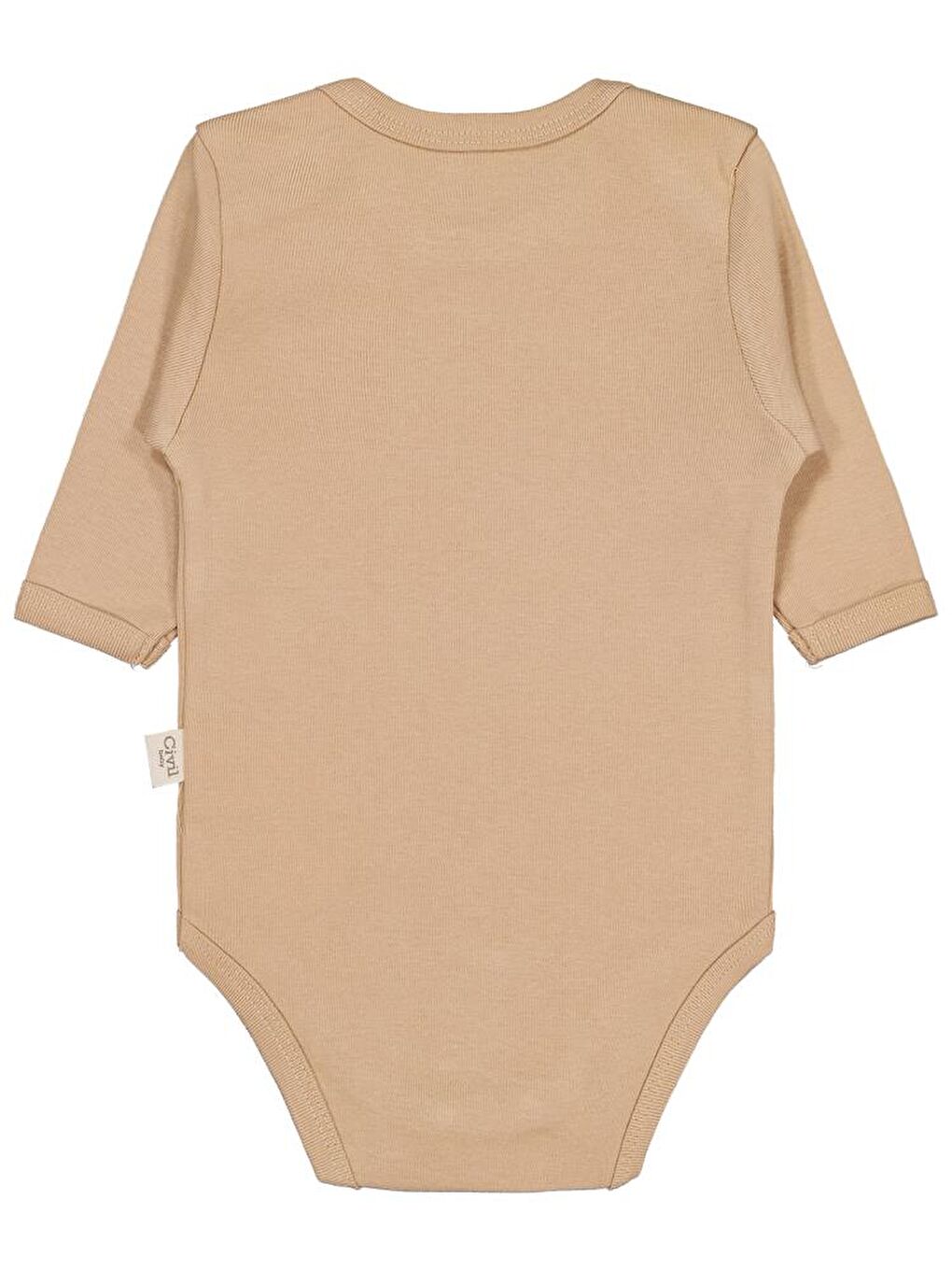 Baby Düz Renkli Uzun Kol Çıtçıtlı Badi - Kahverengi 0-1 Ay-1