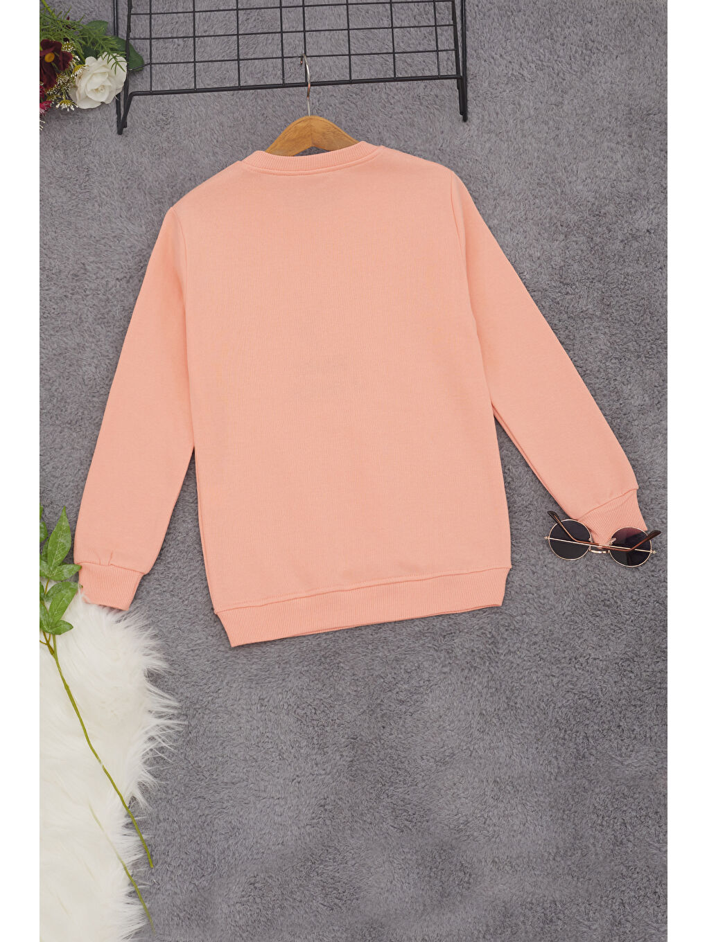 Pembe Life Kids Club Pembe Somon Lale Nakışlı  Kız Çocuk Sweatshirt 17208 - 3