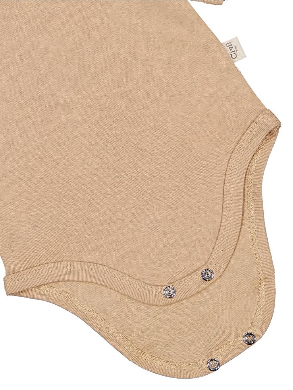 Baby Düz Renkli Uzun Kol 3-9 Ay Çıtçıtlı Badi - Kahverengi 6-9 Ay-1