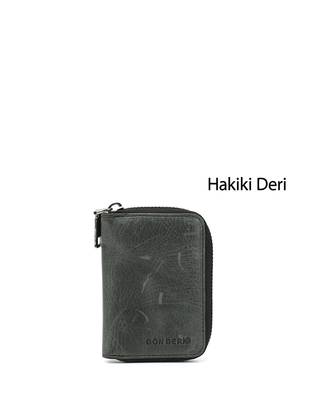 Unisex Siyah Hakiki Deri Dikey Kartlık
