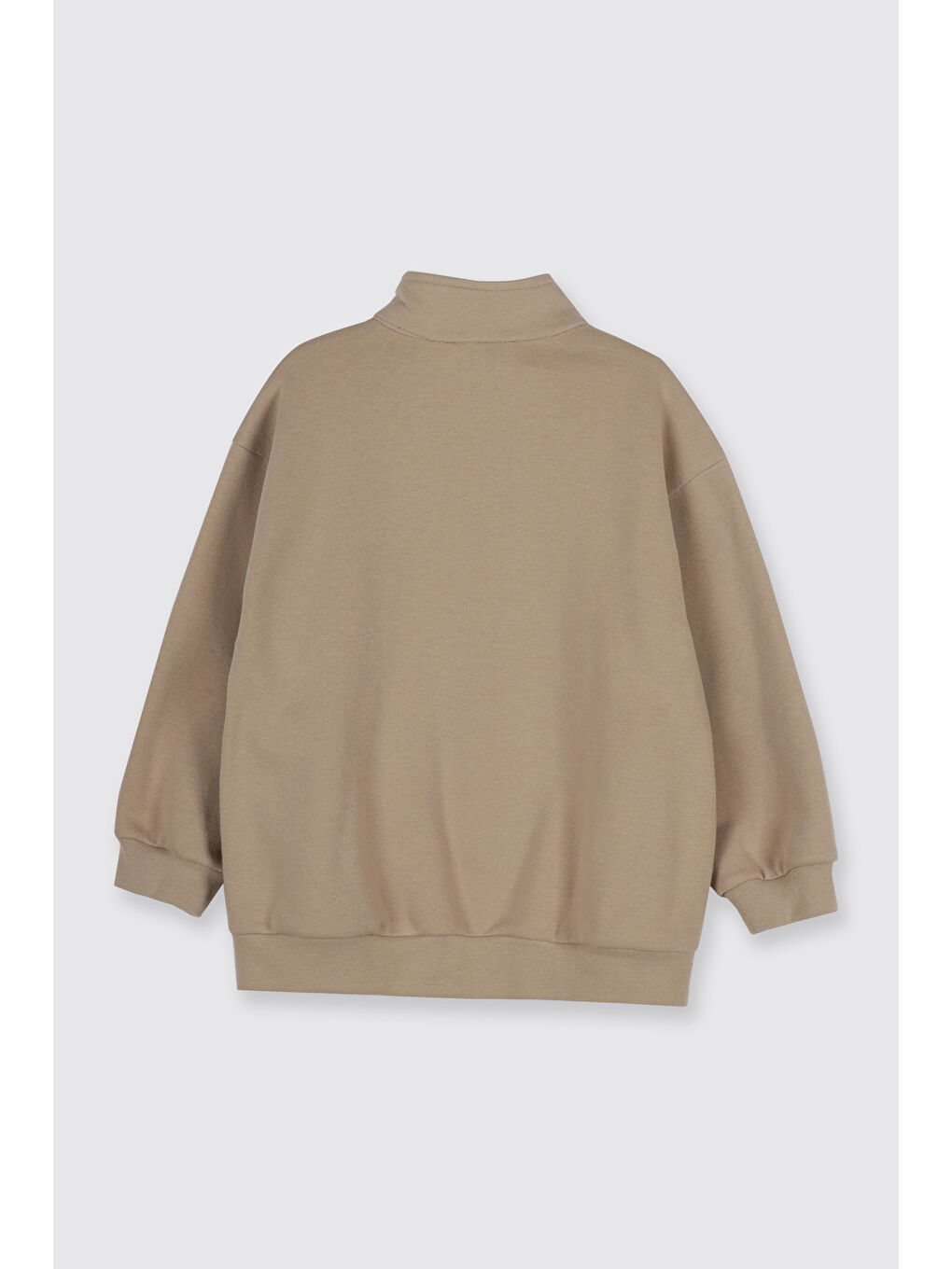 Erkek Çocuk Fermuarlı Sweatshirt Bej-1
