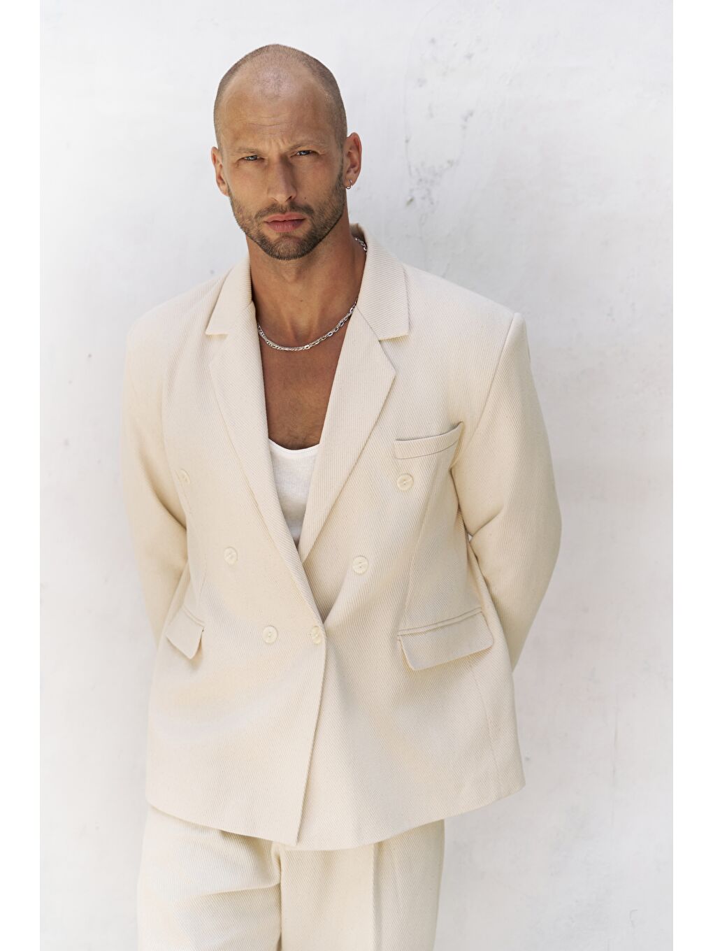 Bej Ayyubay Naturel Erkek %100 Pamuk Blazer Ceket