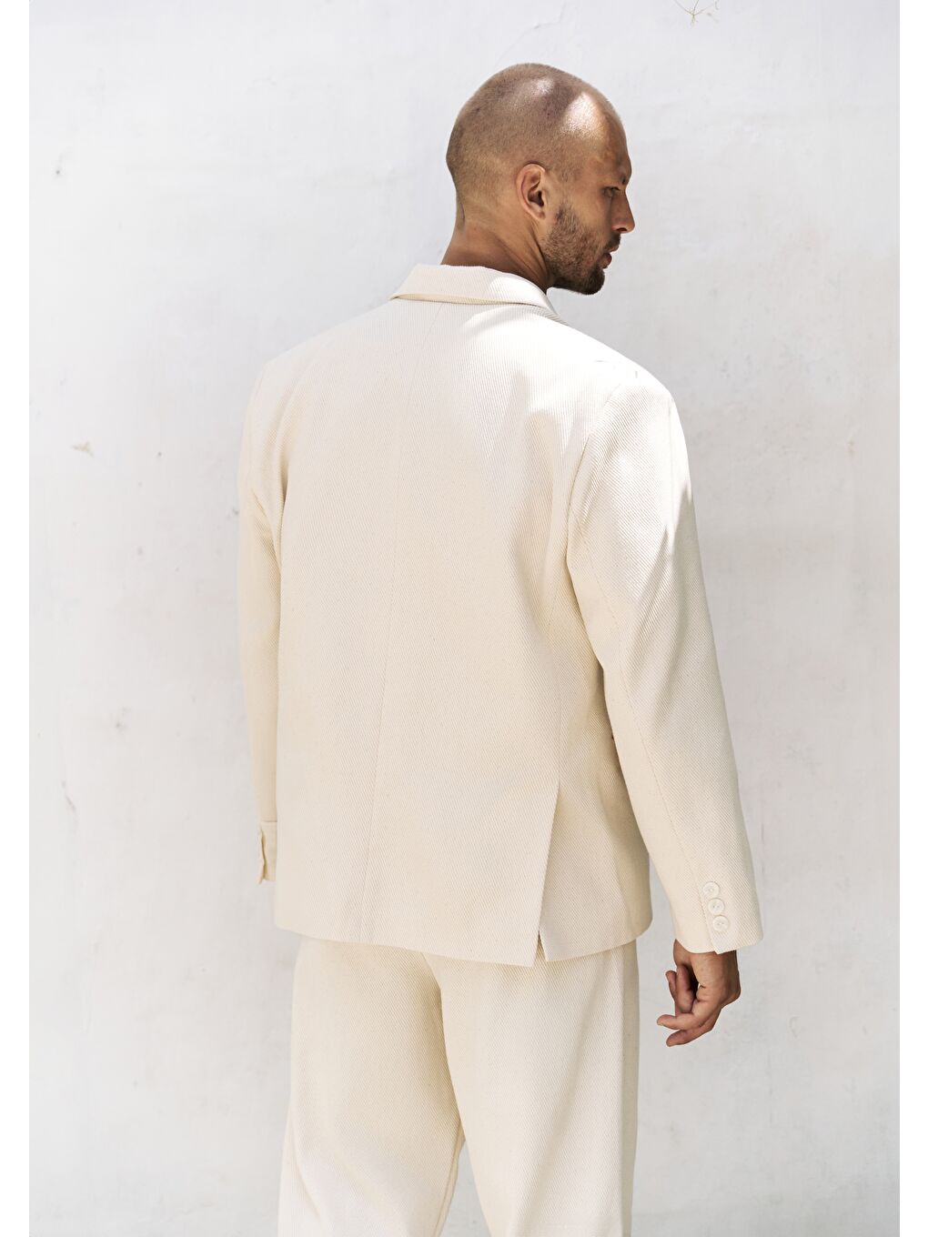 Bej Ayyubay Naturel Erkek %100 Pamuk Blazer Ceket-3