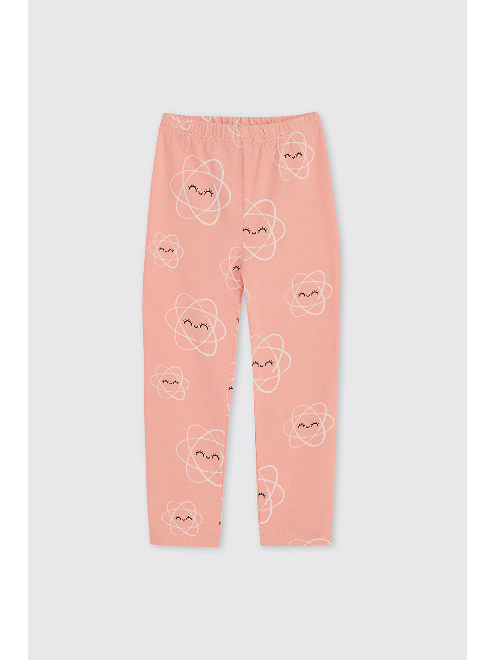 Pembe Kız Çocuk Desenli Tayt Petrol-1