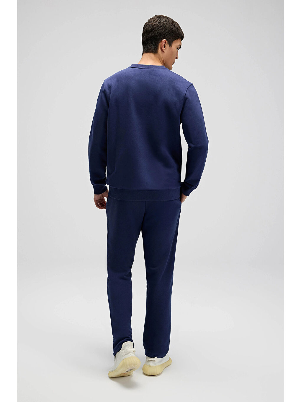 Lacivert Pamuklu Regular Fit Normal Bel Düz Paça Eşofman Altı EM700-NV-4