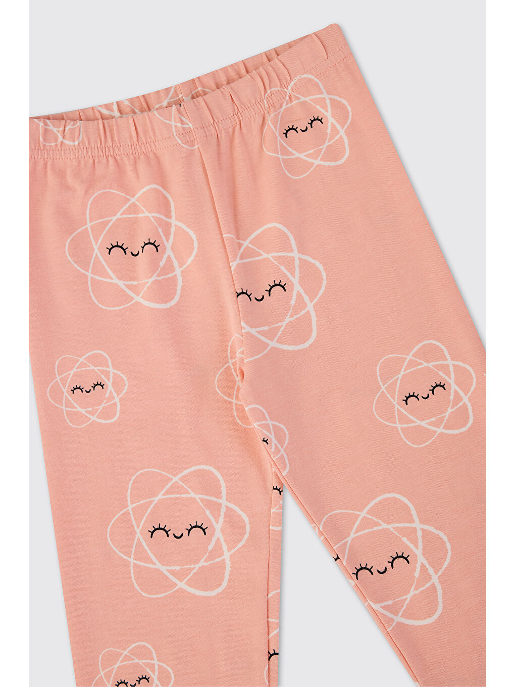 Pembe Kız Çocuk Desenli Tayt Petrol-2