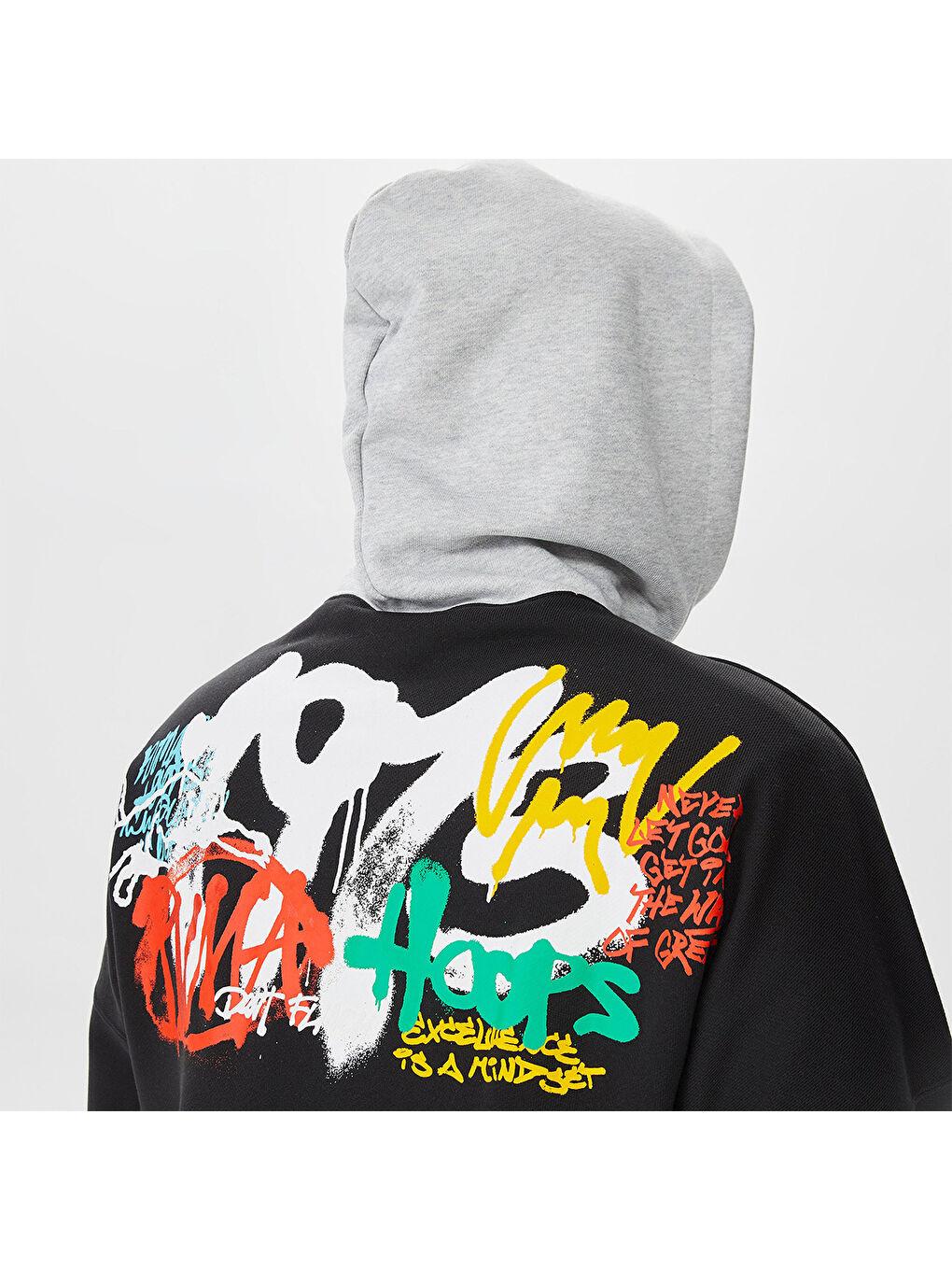 Boroughs Erkek Siyah Kapüşonlu Hoodie-4