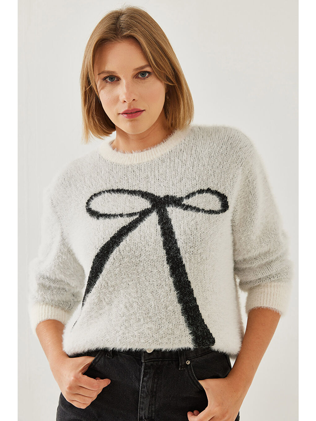 Ekru Kadın Sakal Kazak-3