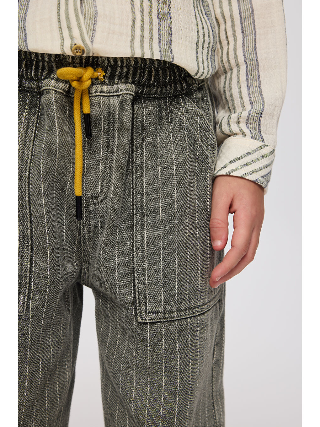 Erkek Çocuk Beli Lastikli Pantolon Haki-4