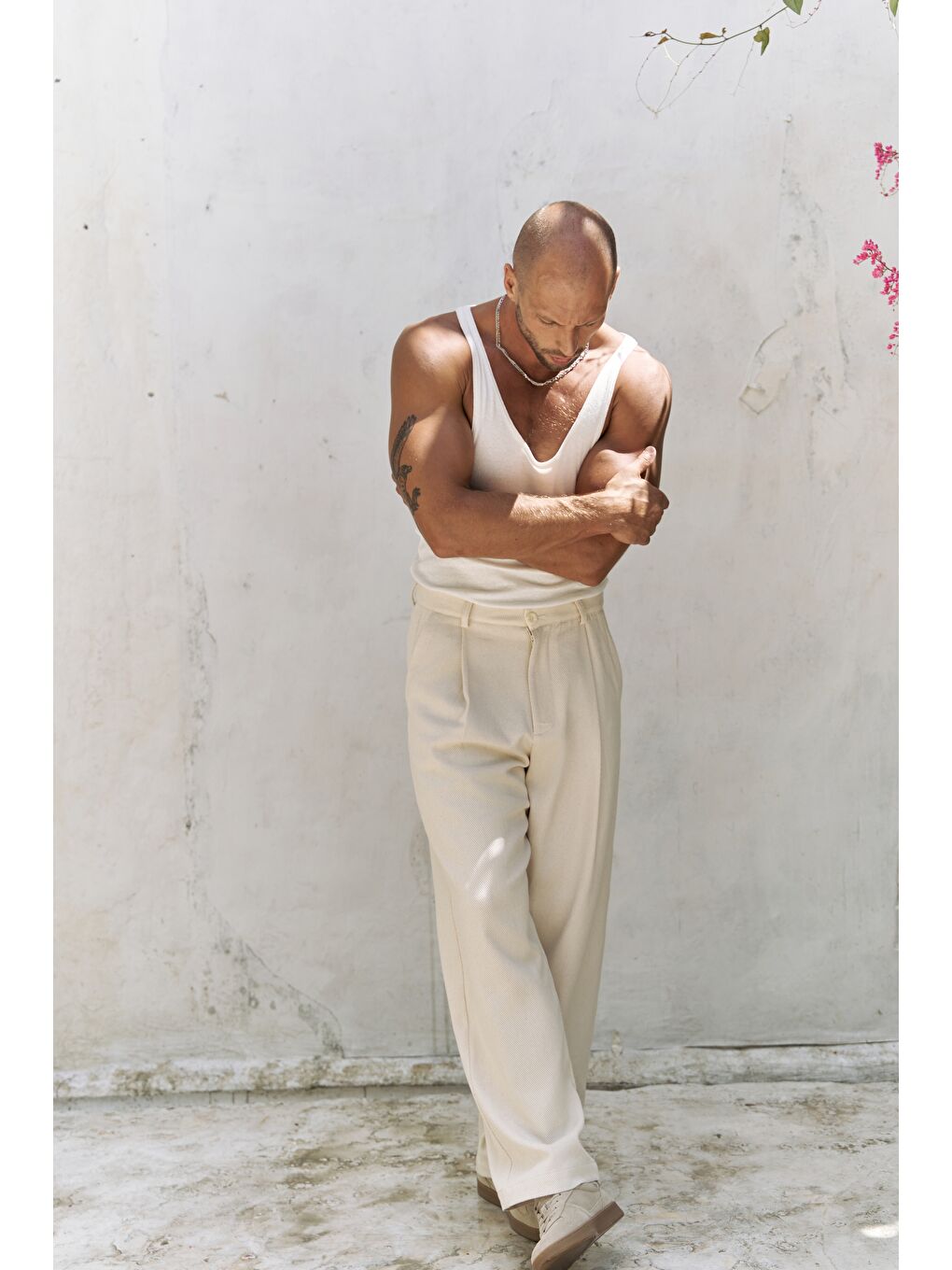 Bej Ayyubay Naturel Pileli Erkek %100 Pamuk Pantolon