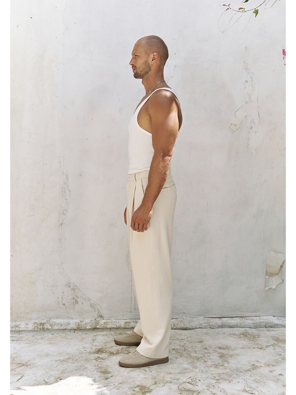 Bej Ayyubay Naturel Pileli Erkek %100 Pamuk Pantolon-2