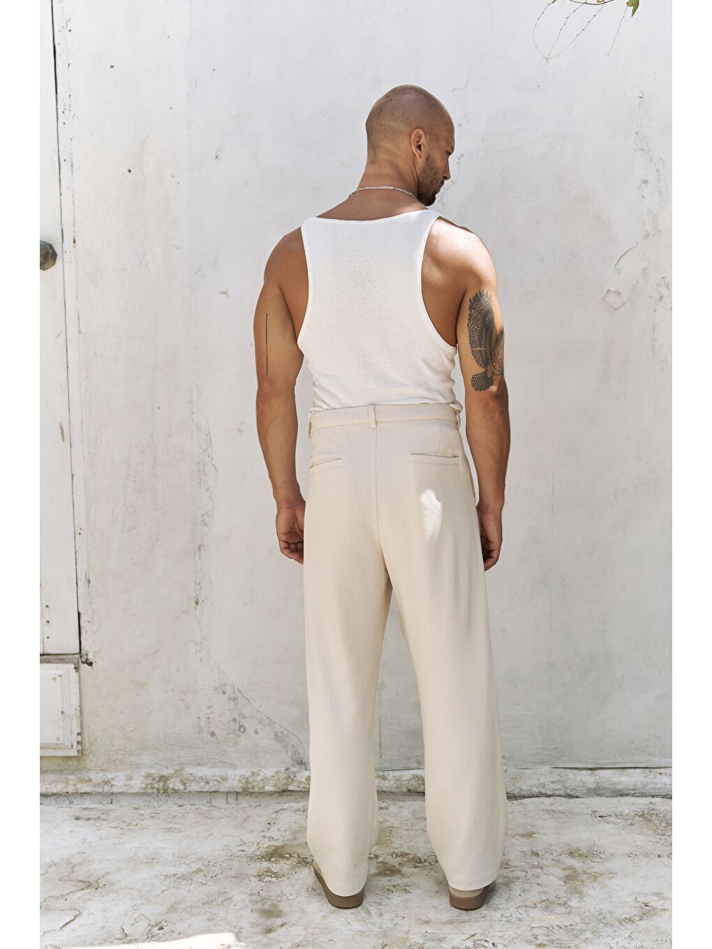 Bej Ayyubay Naturel Pileli Erkek %100 Pamuk Pantolon-3