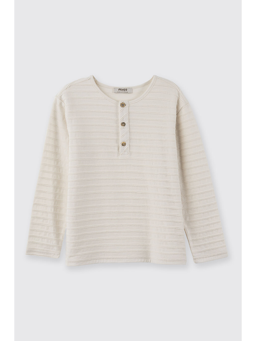 Erkek Çocuk Yakası Düğmeli T-Shirt Ekru-1