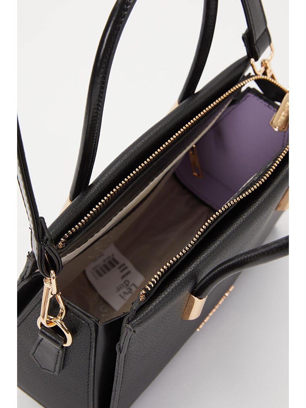 Siyah Siyah Gizli Cep Detaylı Kadın El ve Omuz Çantası 930257-1