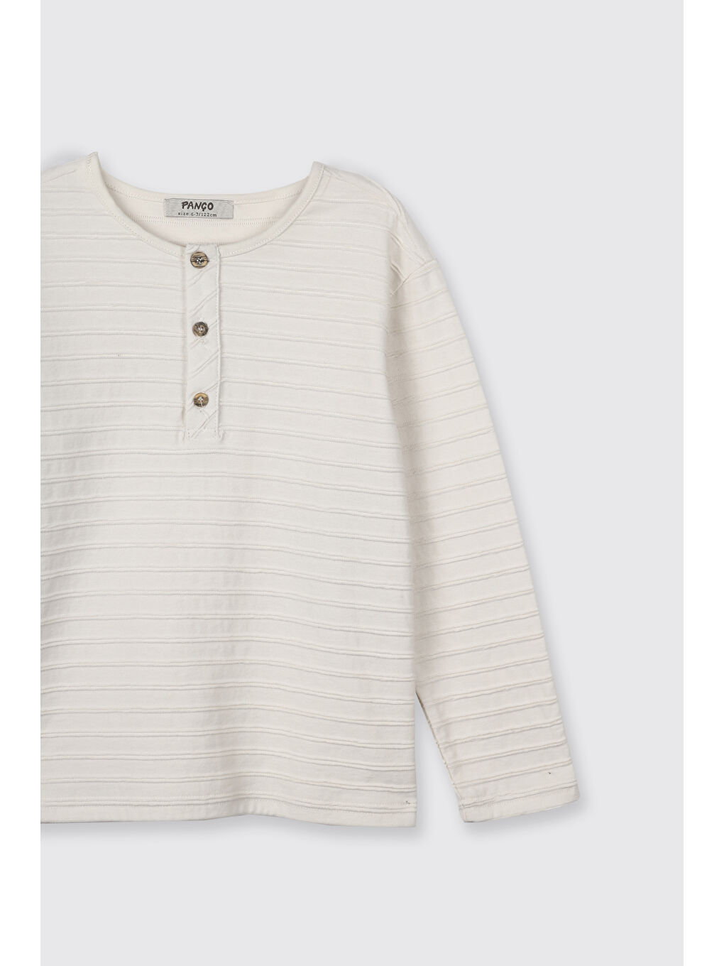 Erkek Çocuk Yakası Düğmeli T-Shirt Ekru-7