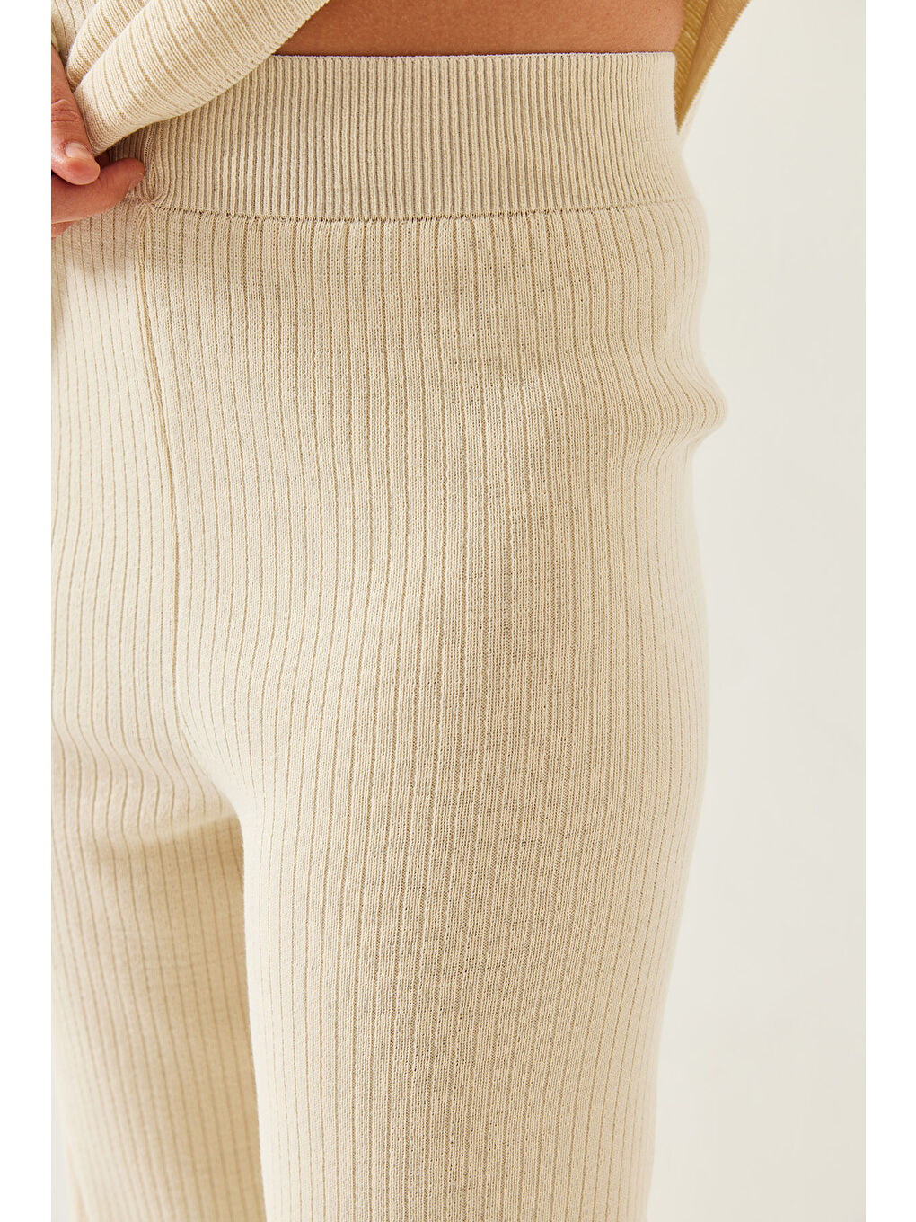 Ekru Kadın Uzun Kollu Alt-Üst Takım-3