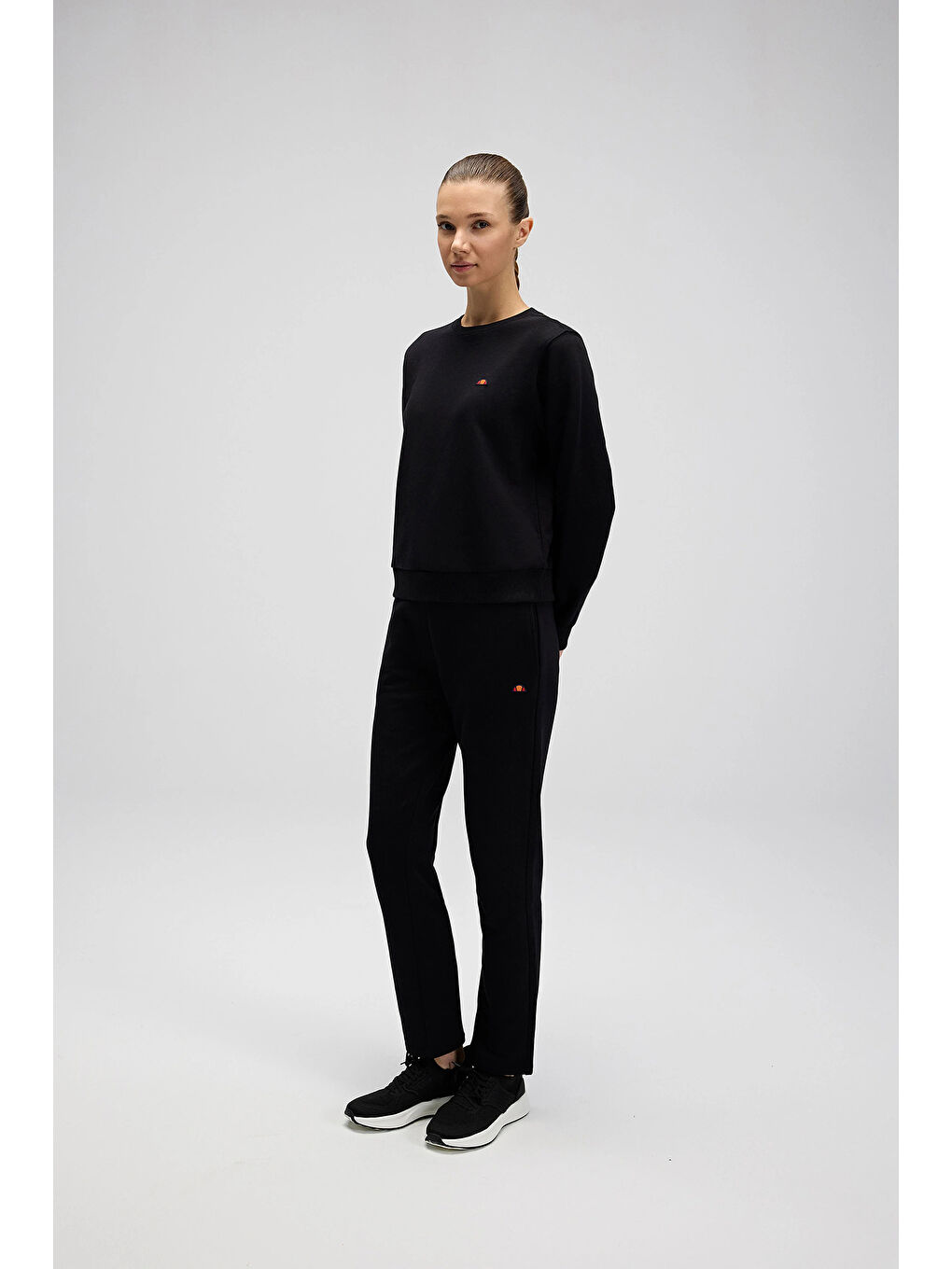 Siyah Pamuklu Regular Fit Normal Bel Düz Paça Eşofman Altı EF556-BK-2