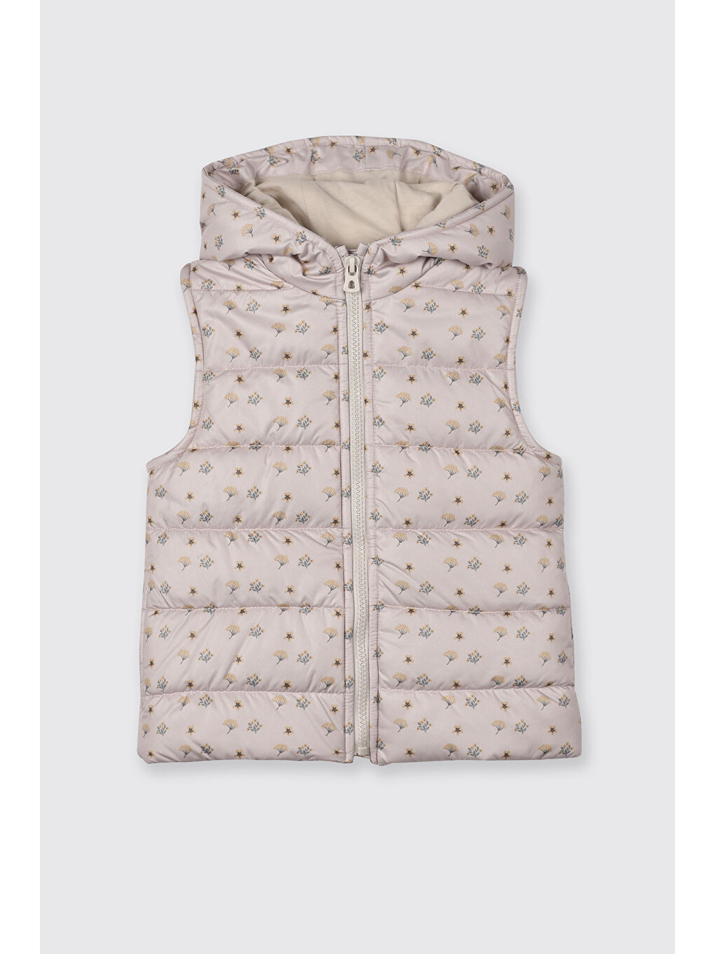 Kız Çocuk Desenli Yelek Bej