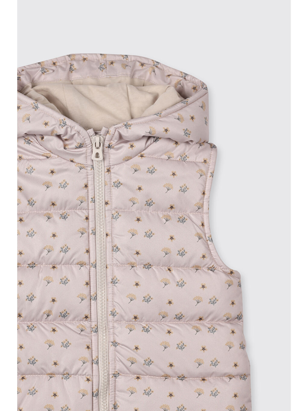 Kız Çocuk Desenli Yelek Bej-2