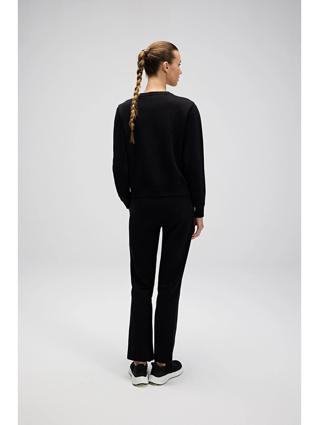 Siyah Pamuklu Regular Fit Normal Bel Düz Paça Eşofman Altı EF556-BK-4