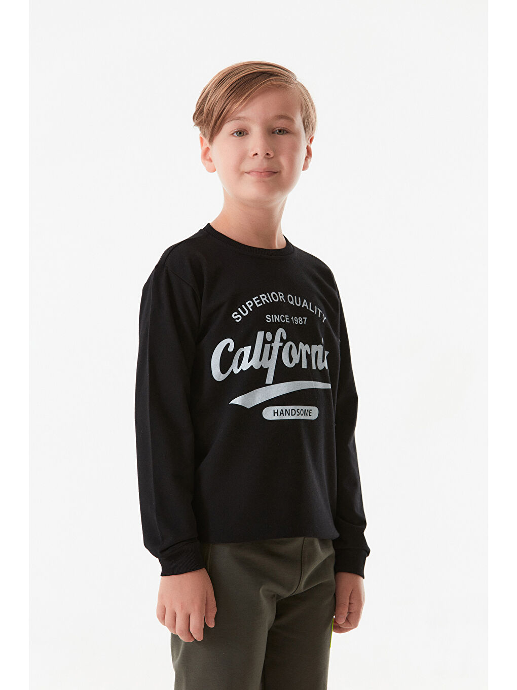 Fullamoda Siyah California Baskılı Erkek Çocuk Sweatshirt - 4