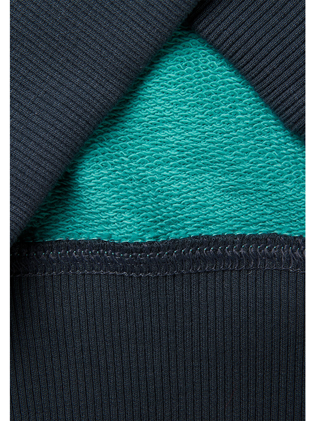 Erkek Çocuk Turkuaz Mix Önü Logo Baskılı Yuvarlak Yaka Sweatshirt-2