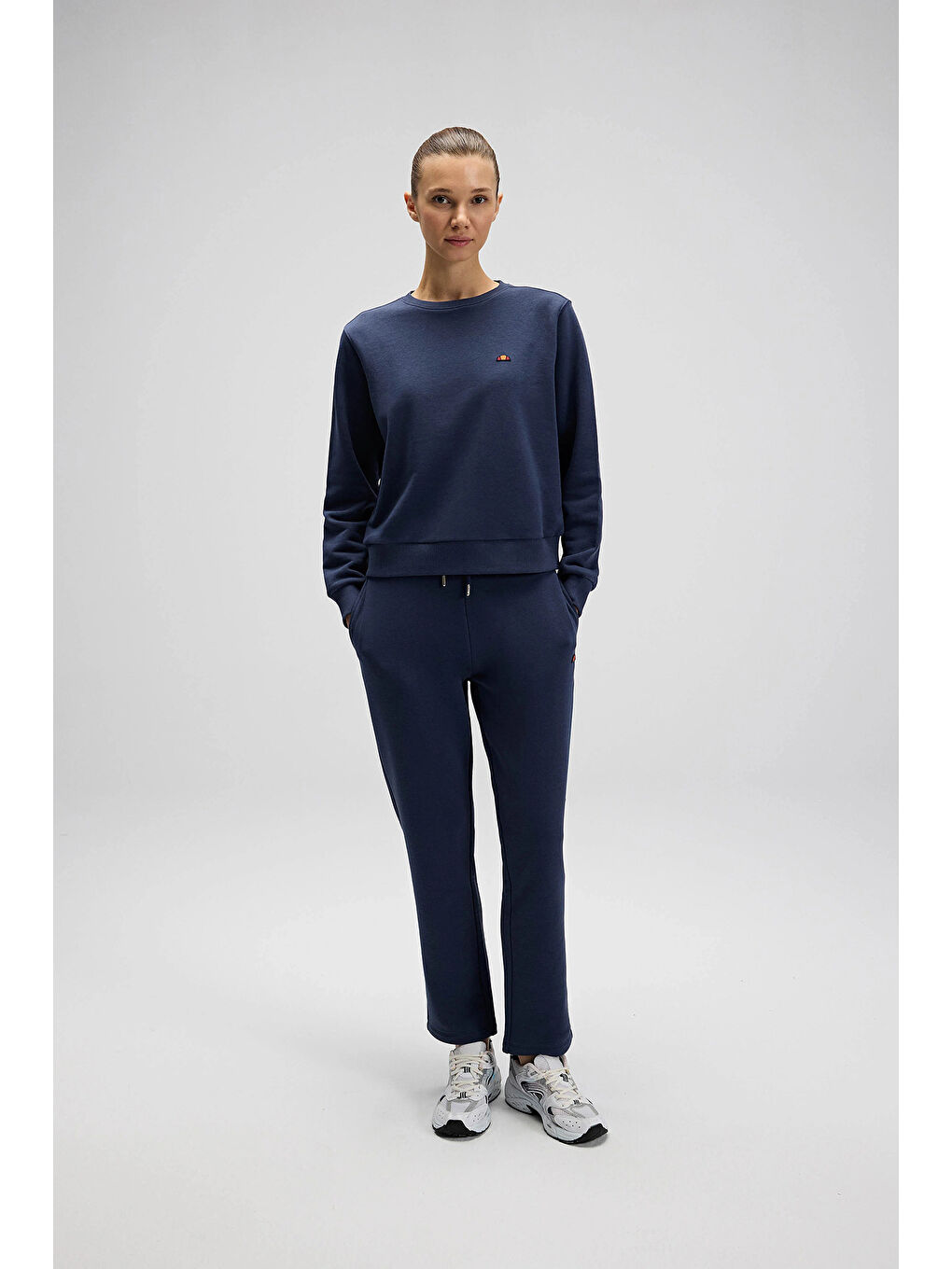 Lacivert Pamuklu Regular Fit Normal Bel Düz Paça Eşofman Altı EF556-NV-1