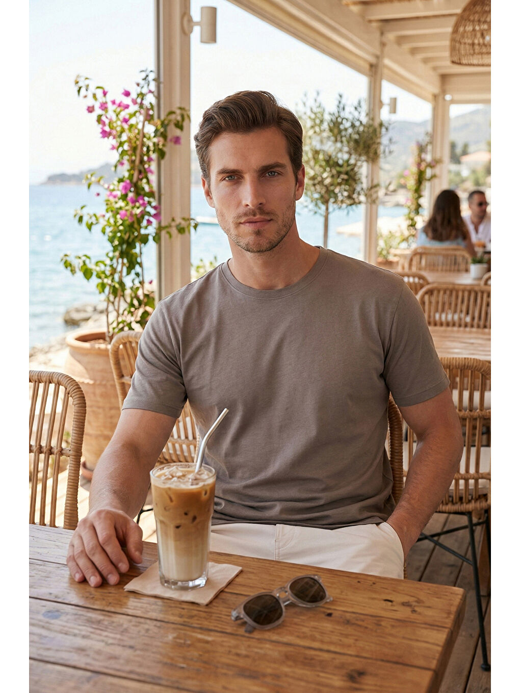 Kahverengi Regular Fit Bisiklet Yaka T Shirt 5902985