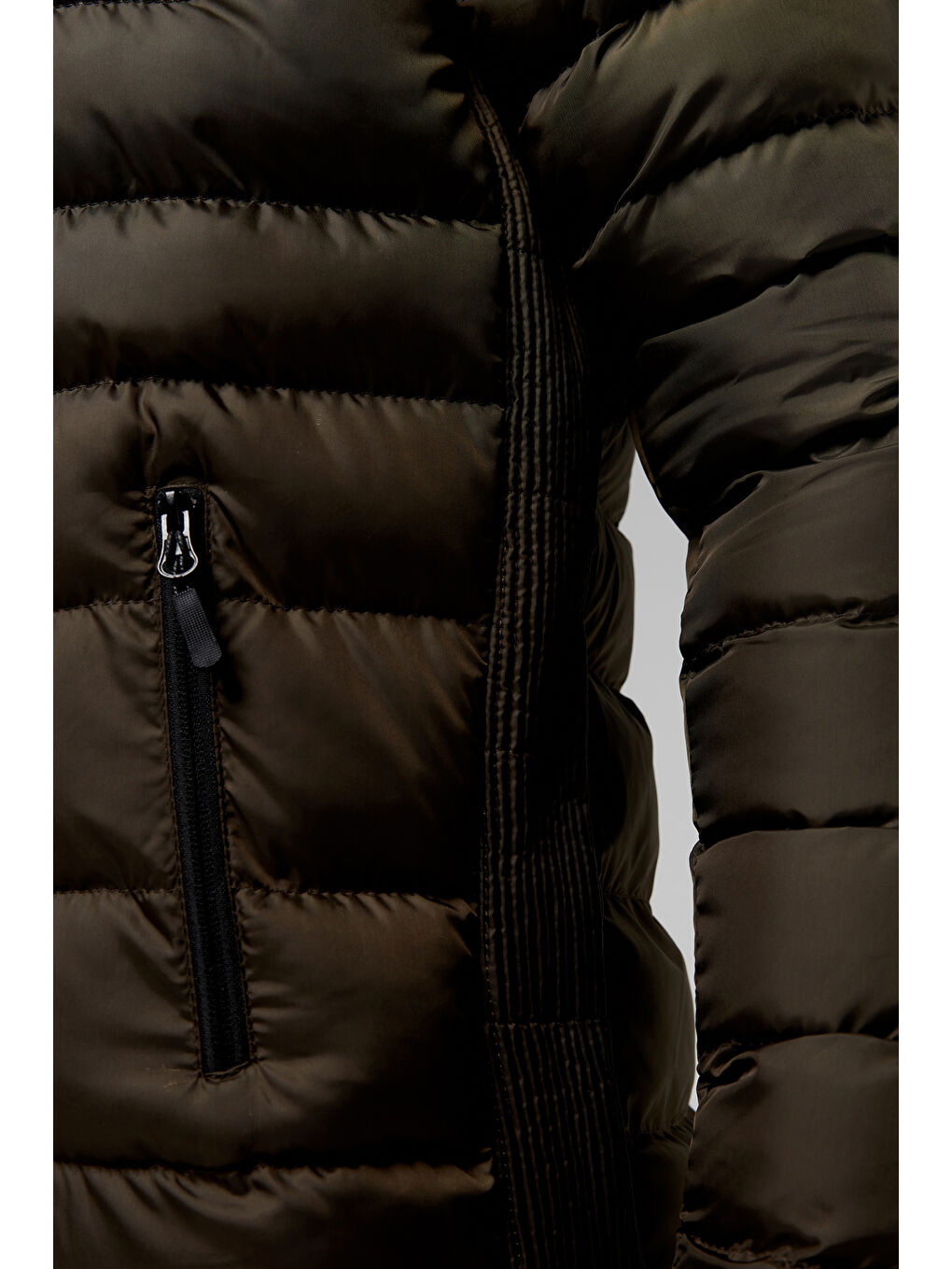 Regular Fit Haki Şişme Mont-3