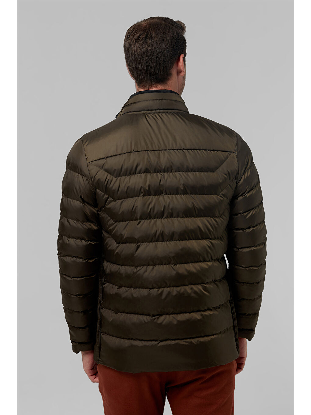 Regular Fit Haki Şişme Mont-4