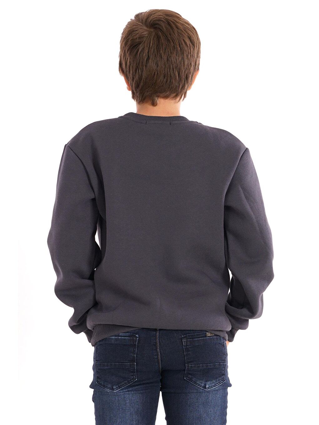 Gri Ayıcık Baskılı Füme Renk Erkek Çocuk Sweat-6