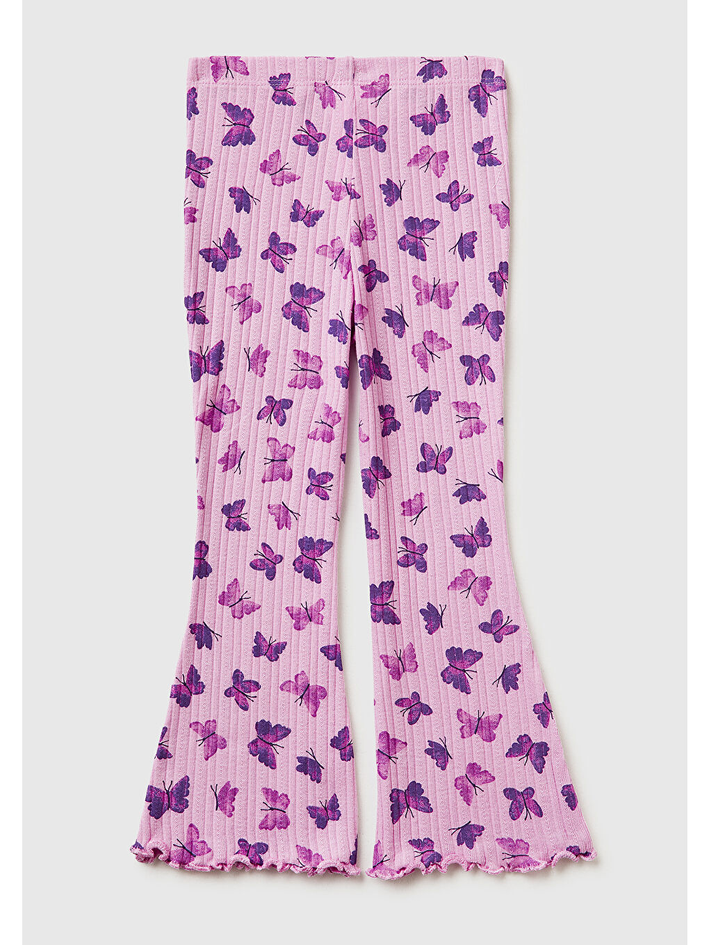 Kız Çocuk Lila Desenli Slim Fit Tayt-1