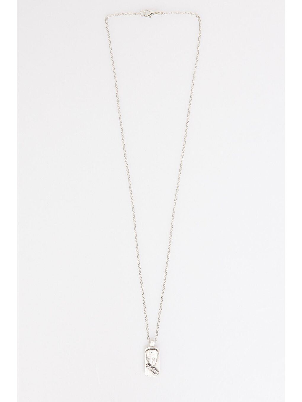 Gri Erkek Gümüş Renk Atatürk Silüetli Kolye