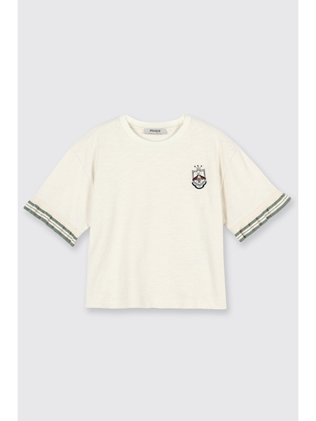 Kız Çocuk Kısa Kollu T-Shirt Ekru