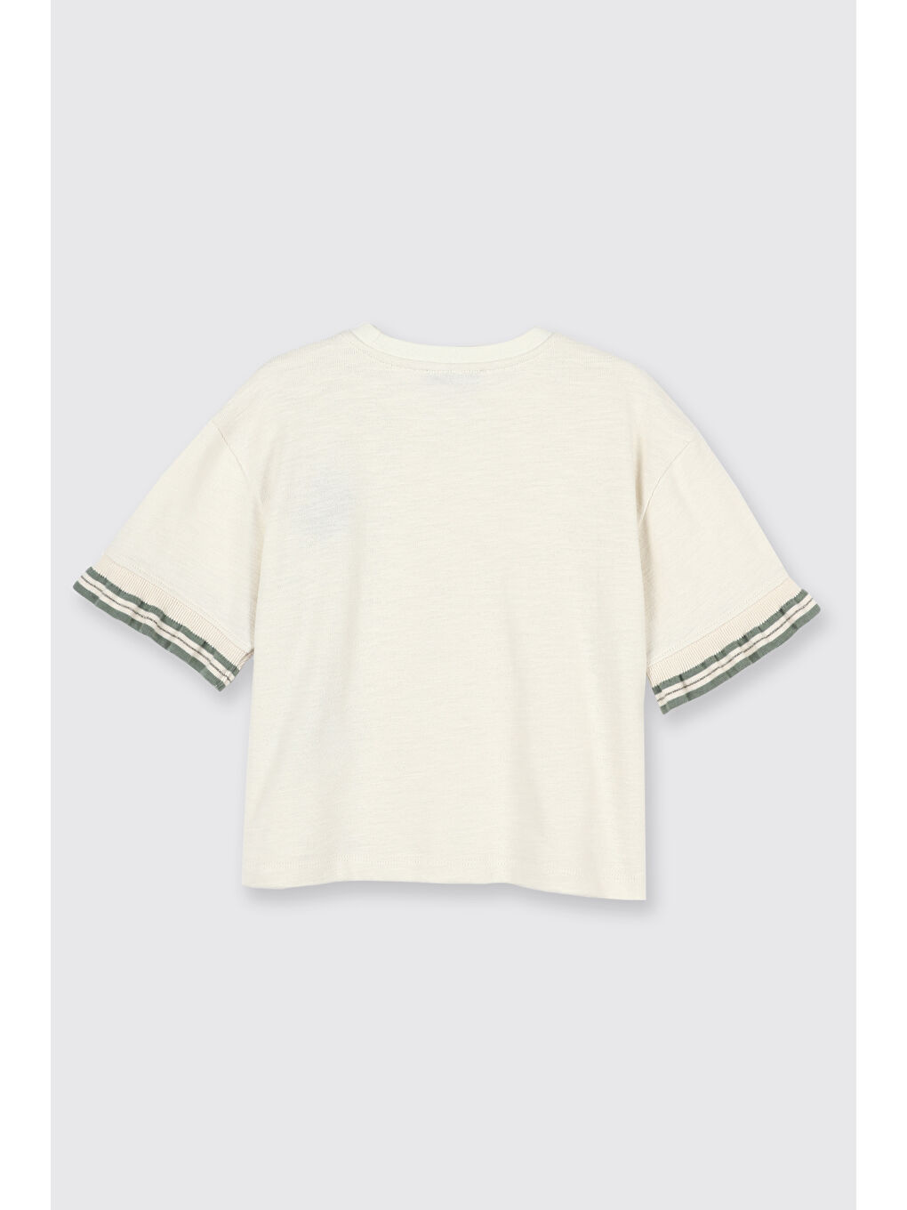 Kız Çocuk Kısa Kollu T-Shirt Ekru-2